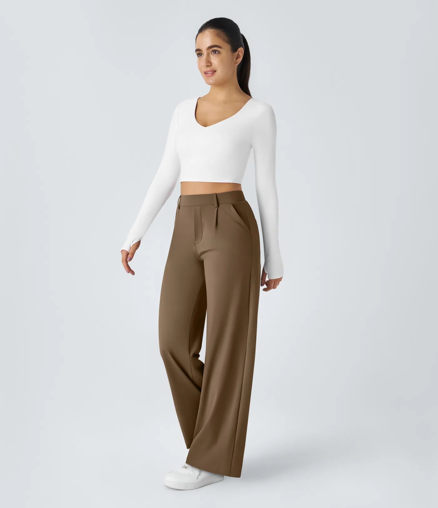 Terra Flex DayStretch High Waisted Pocket Straight Leg Work Pants