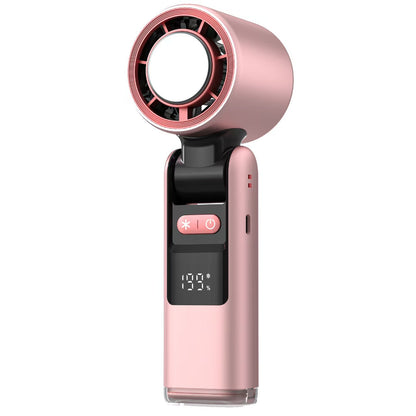 Digital Display Foldable Handheld Fan with Turbo Cooling