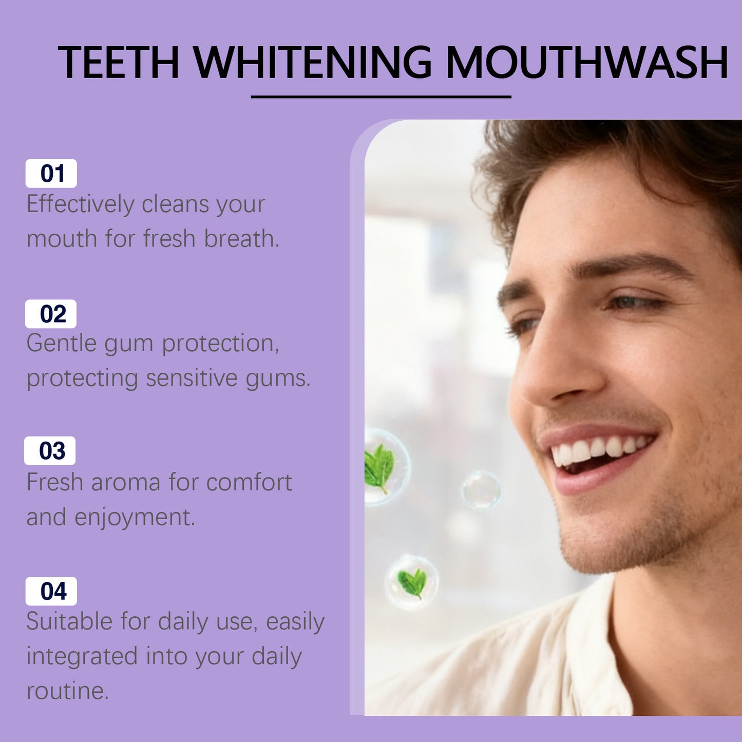 DR.DENT Purple Mouthwash - Sachets 20 Pack - Peroxide-Free - Alcohol Free - Vegan Mint