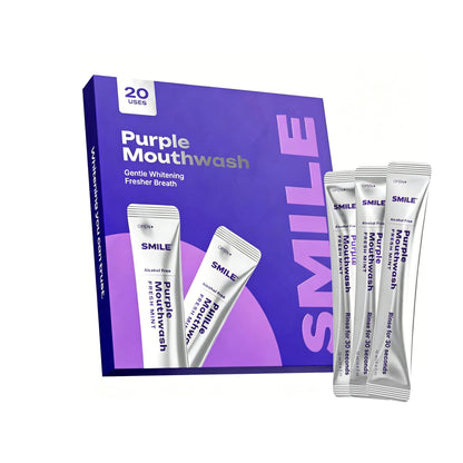 DR.DENT Purple Mouthwash - Sachets 20 Pack - Peroxide-Free - Alcohol Free - Vegan Mint