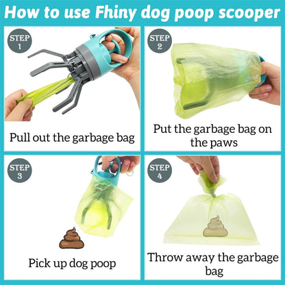 Portable Dog Waste Picker with Six-Claw Mechanism