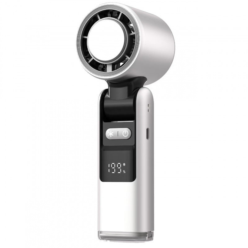 Digital Display Foldable Handheld Fan with Turbo Cooling