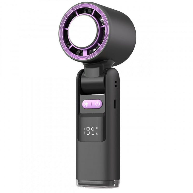 Digital Display Foldable Handheld Fan with Turbo Cooling