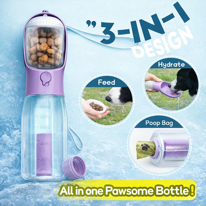 PawFlow™ 3-in-1 Travel Bottle